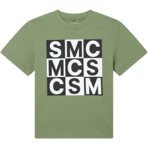 T-shirt en coton vert pour garçons avec logo SMC