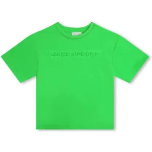 T-shirt à manches courtes vert pour garçons avec motif en relief