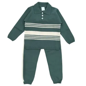 Ensemble en maille verte pour garçons