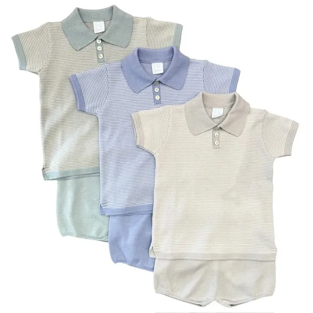 Ensemble Court Tricoté VERT pour Garçons