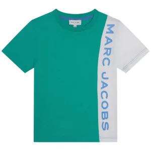 T-shirt à logo vertical vert pour garçons