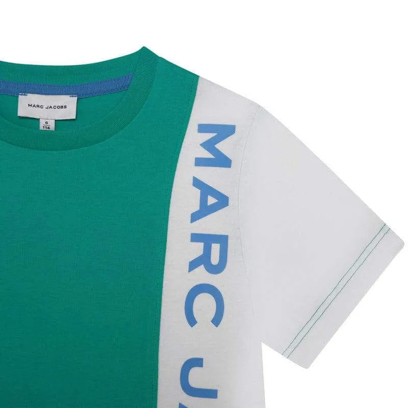 T-shirt à logo vertical vert pour garçons