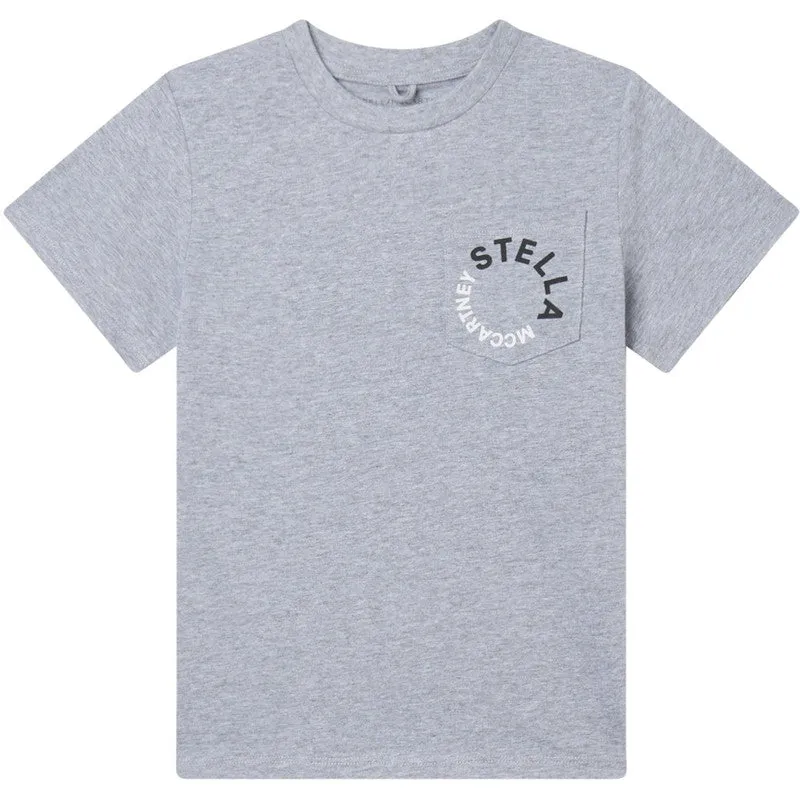 T-shirt pour garçons avec logo gris en cercle