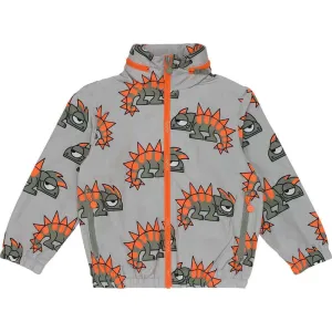 Veste à fermeture éclair grise imprimée gecko pour garçons