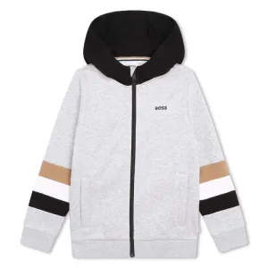 Cardigan à capuche gris pour garçons
