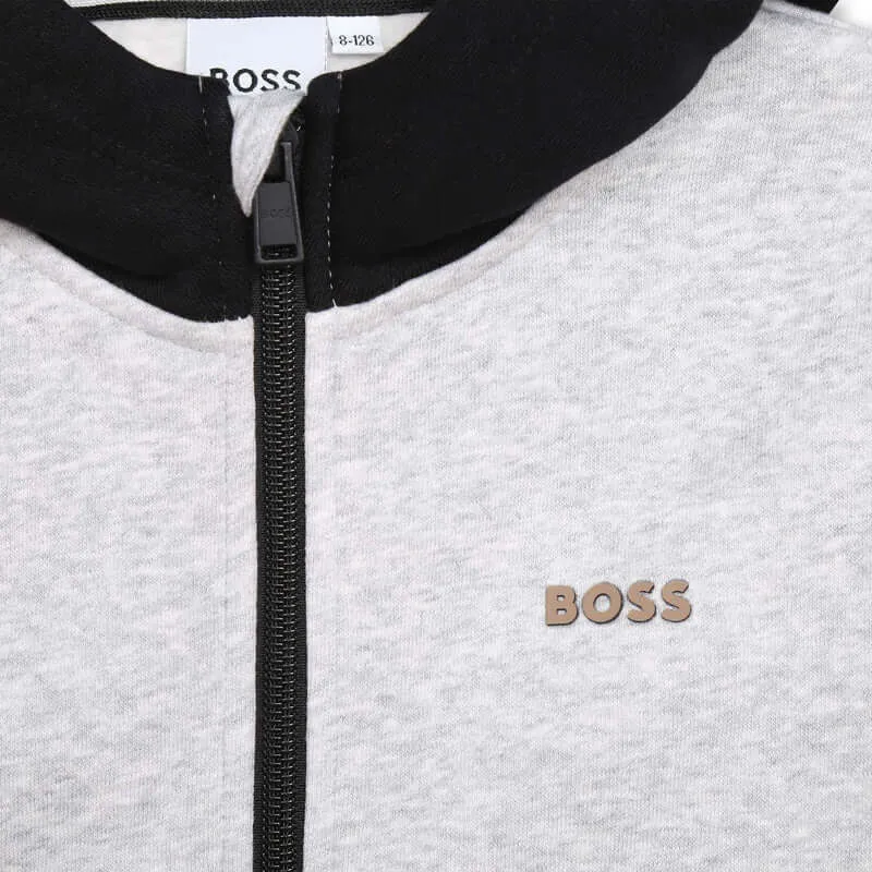 Cardigan à capuche gris pour garçons