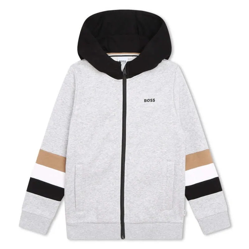 Cardigan à capuche gris pour garçons