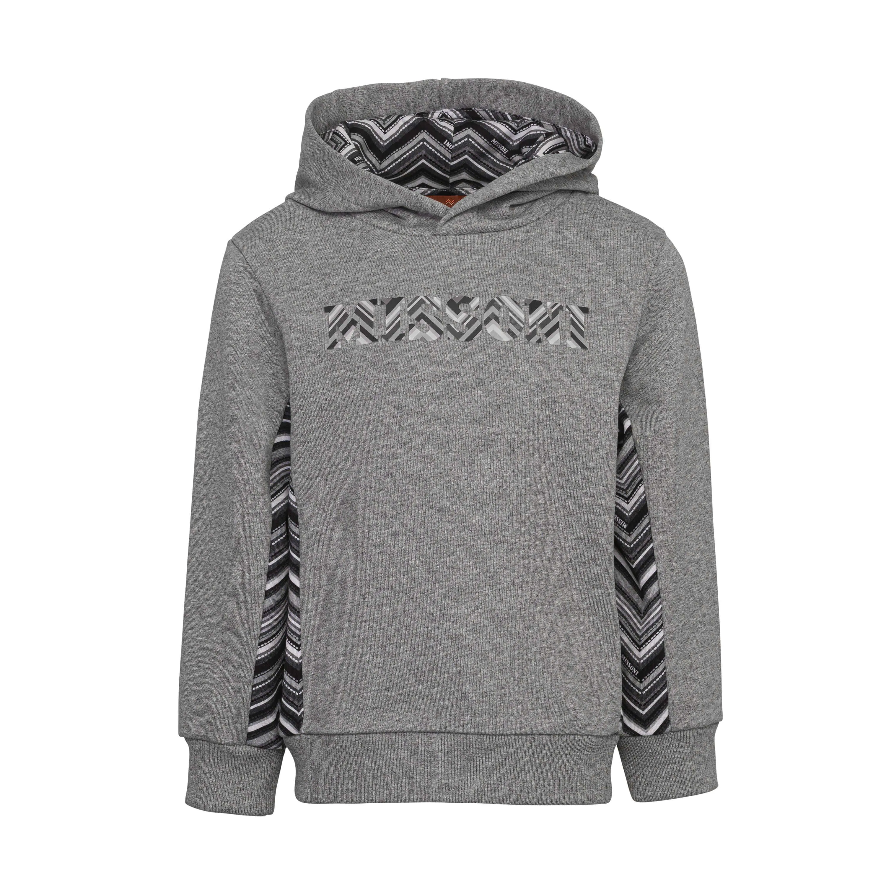 Pull à capuche gris avec logo pour garçons