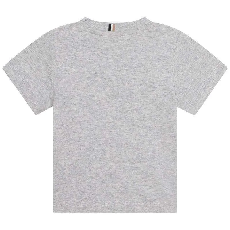T-shirt imprimé à manches courtes gris pour garçons