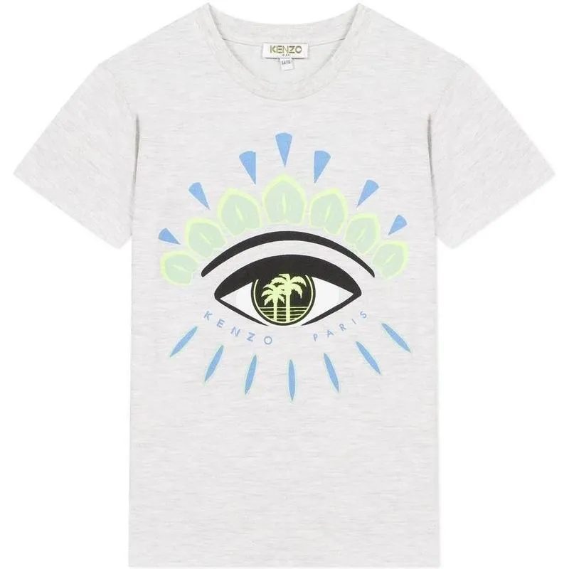 T-shirt gris pour garçons avec icône œil emblématique