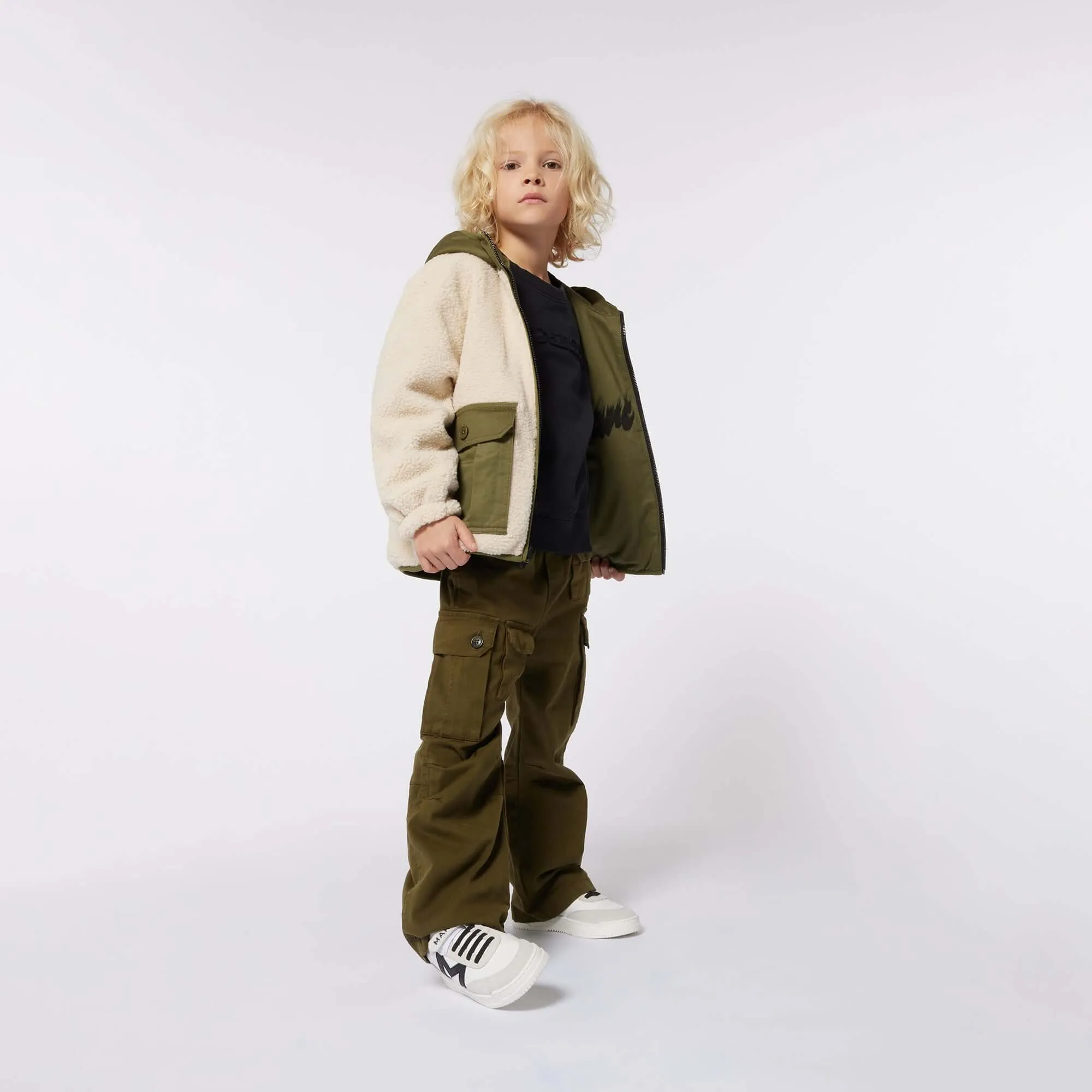 Veste réversible kaki pour garçons