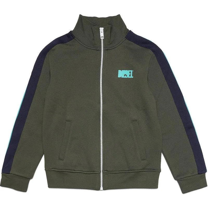 Pull à capuche zipé kaki pour garçons