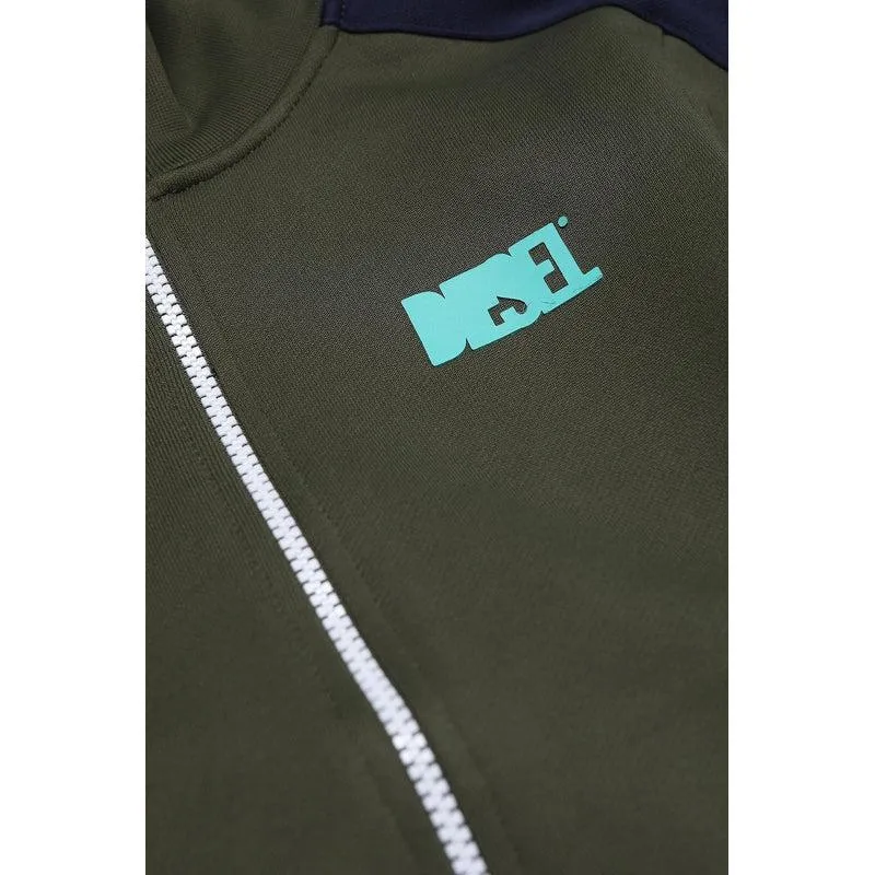 Pull à capuche zipé kaki pour garçons