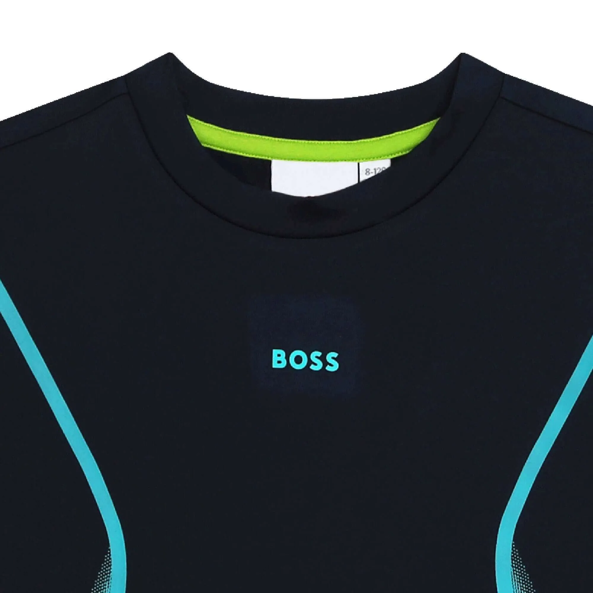T-shirt à manches courtes pour garçons en bleu marine et bleu aqua