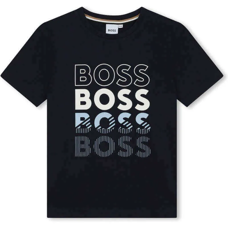 T-shirt en coton délavé avec logo marine pour garçons