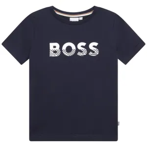 T-shirt à manches courtes avec logo marine pour garçons