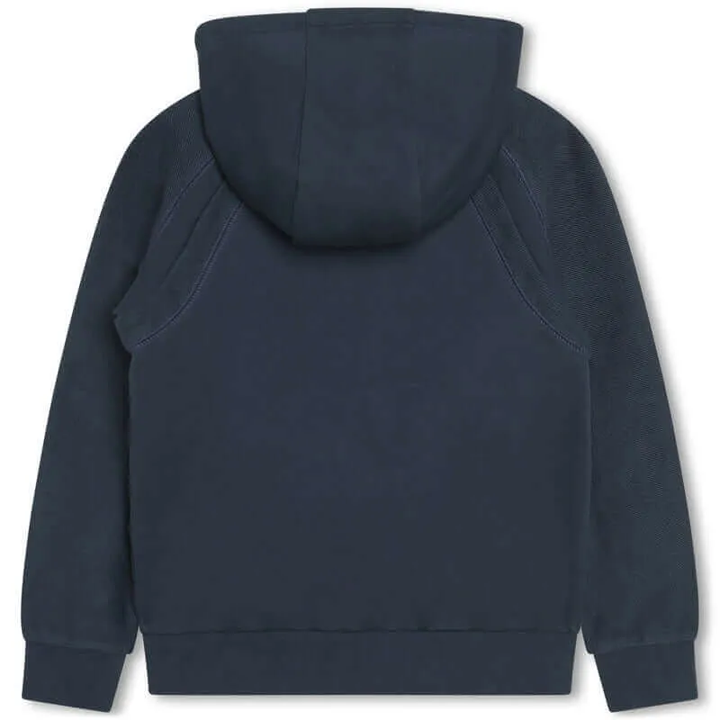 Veste à capuche zipée avec logo marine pour garçons