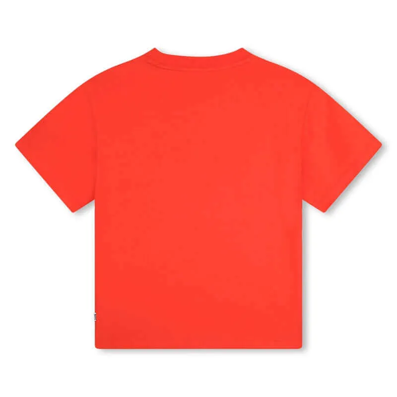 T-shirt à manches courtes avec logo orange pour garçons