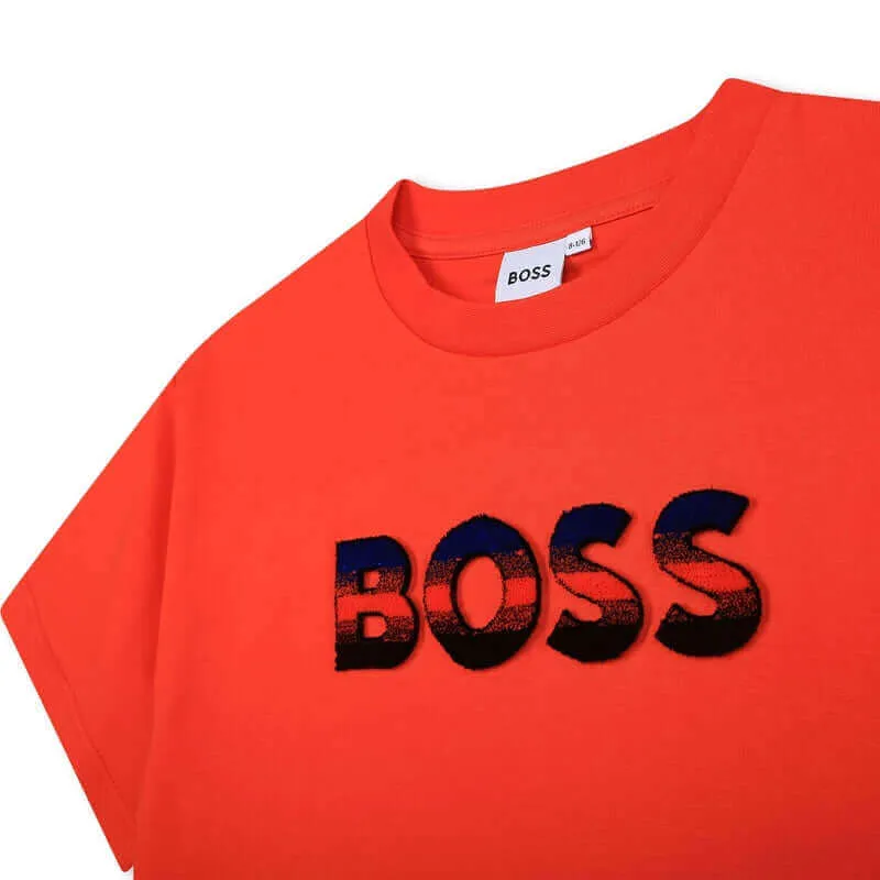 T-shirt à manches courtes avec logo orange pour garçons