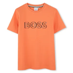 T-shirt à manches courtes orange pour garçons