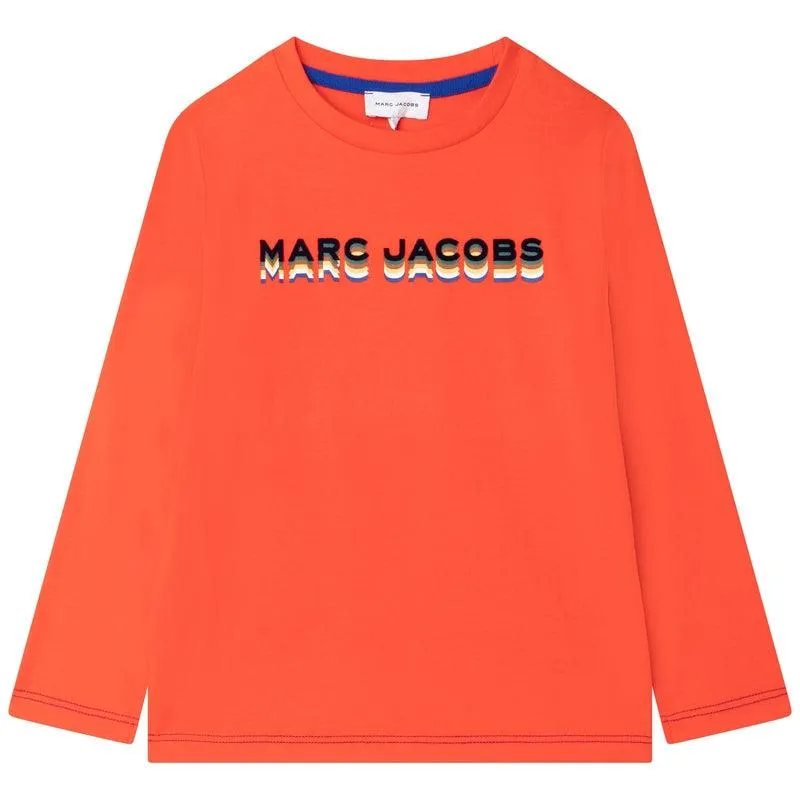 T-shirt manches longues pour garçon avec logo 3D pêche