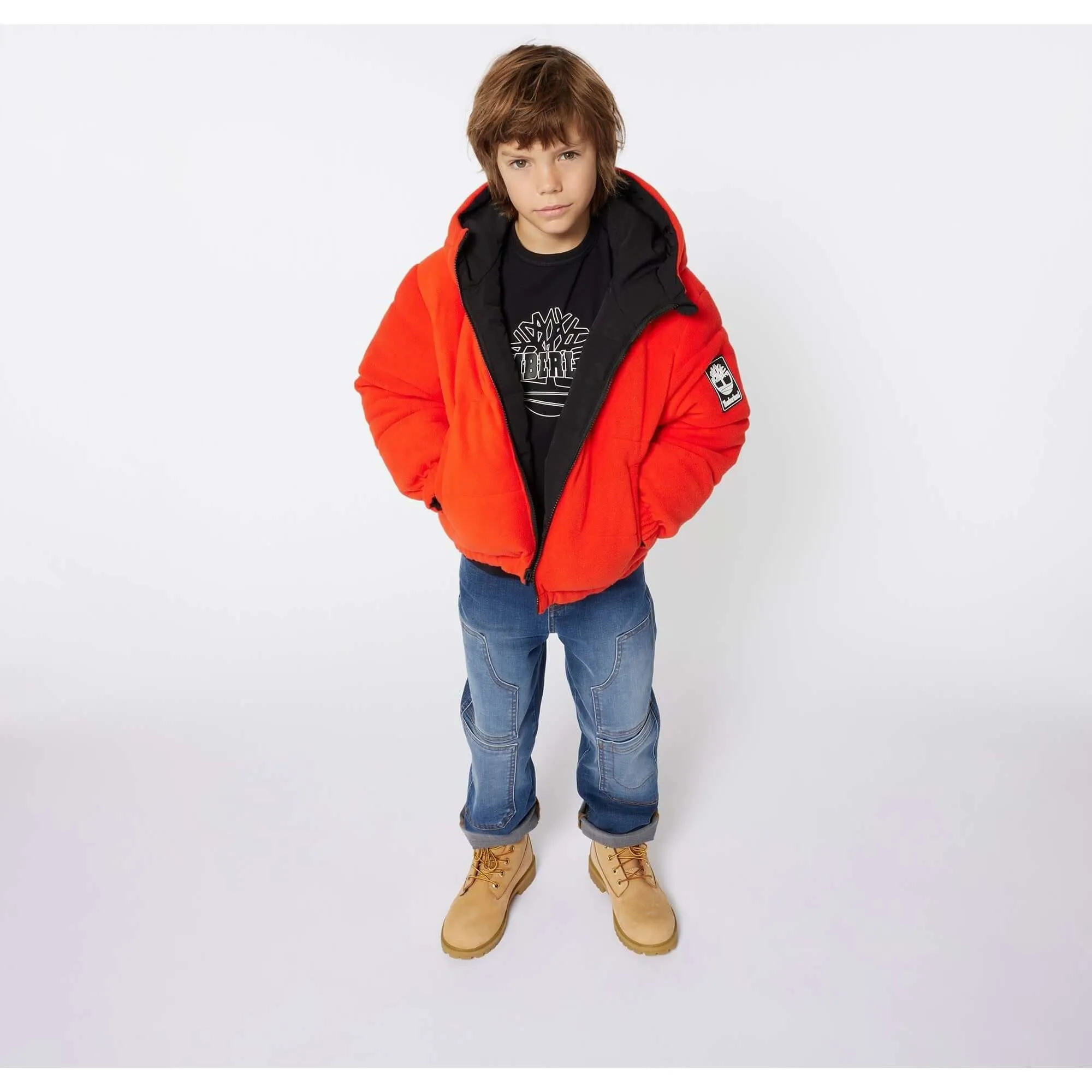Manteau doudoune réversible garçon Rouge/Noir