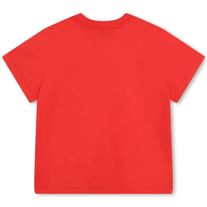 T-shirt pour garçons avec logo rouge coloré