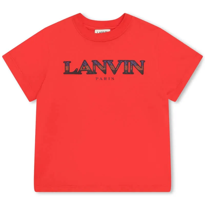 T-shirt pour garçons avec logo rouge coloré