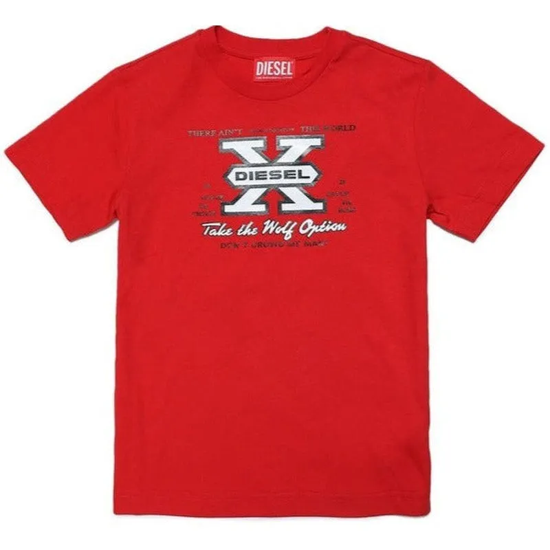 T-shirt Diesel X Rouge pour Garçons