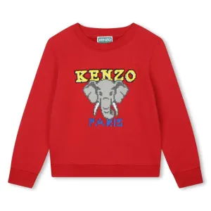 Pull à capuche 'JUNGLE GAME' éléphant rouge pour garçons