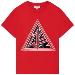 T-shirt à manches courtes pour garçon avec logo triangle rouge