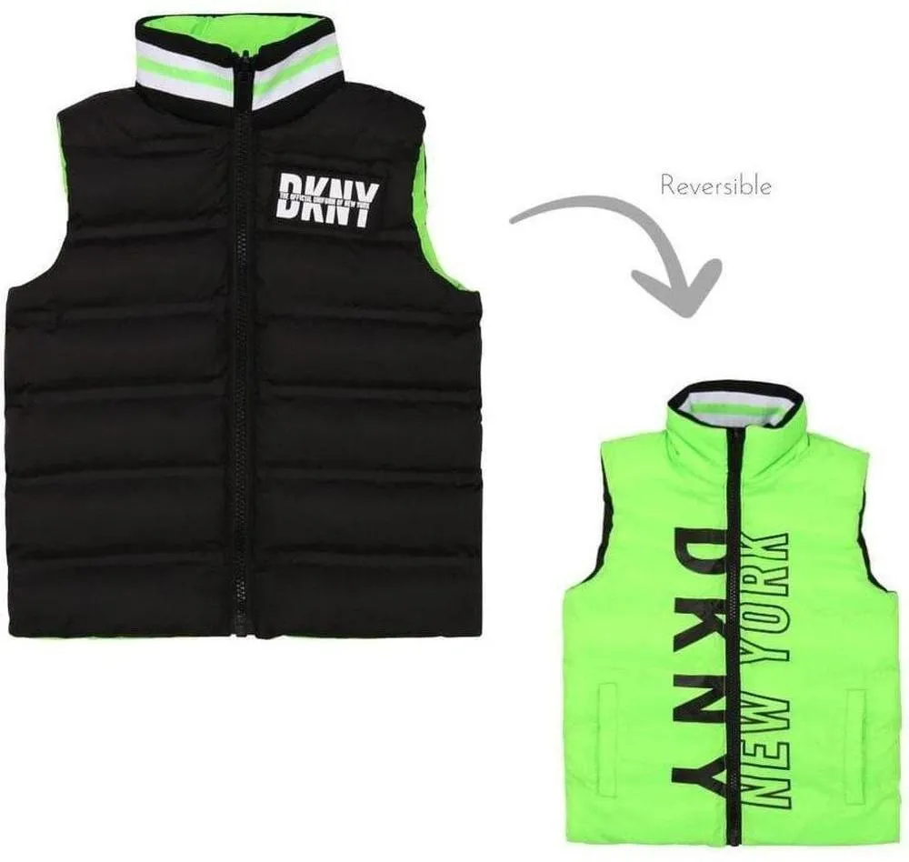 Gilet réversible vert et noir pour garçons