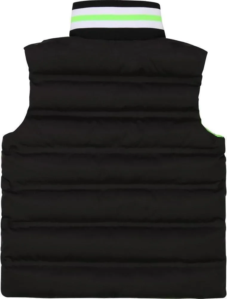 Gilet réversible vert et noir pour garçons