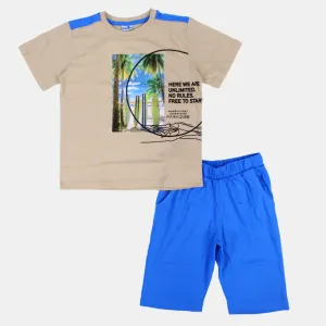Pyjama Garçon Manches Courtes en Coton - Imprimé Surf