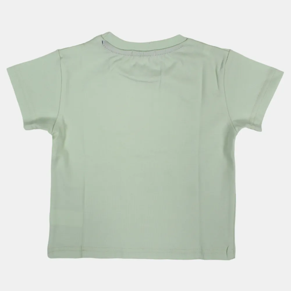T-shirt en coton à manches courtes pour garçons avec impression de crocodile heureux