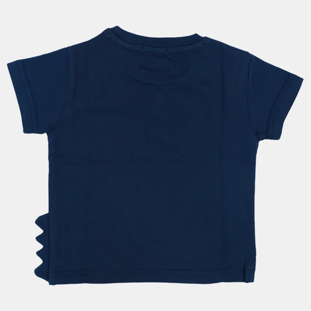 T-shirt en coton à manches courtes pour garçons avec impression de crocodile heureux