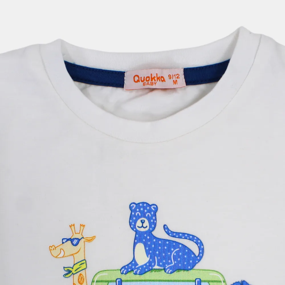T-shirt en coton à manches courtes pour garçons avec impression d'animaux safari