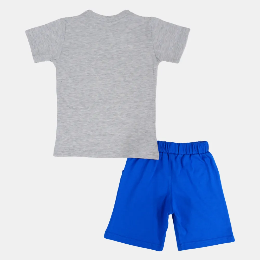Pyjama Garçon Manches Courtes – Imprimé Gris Frais