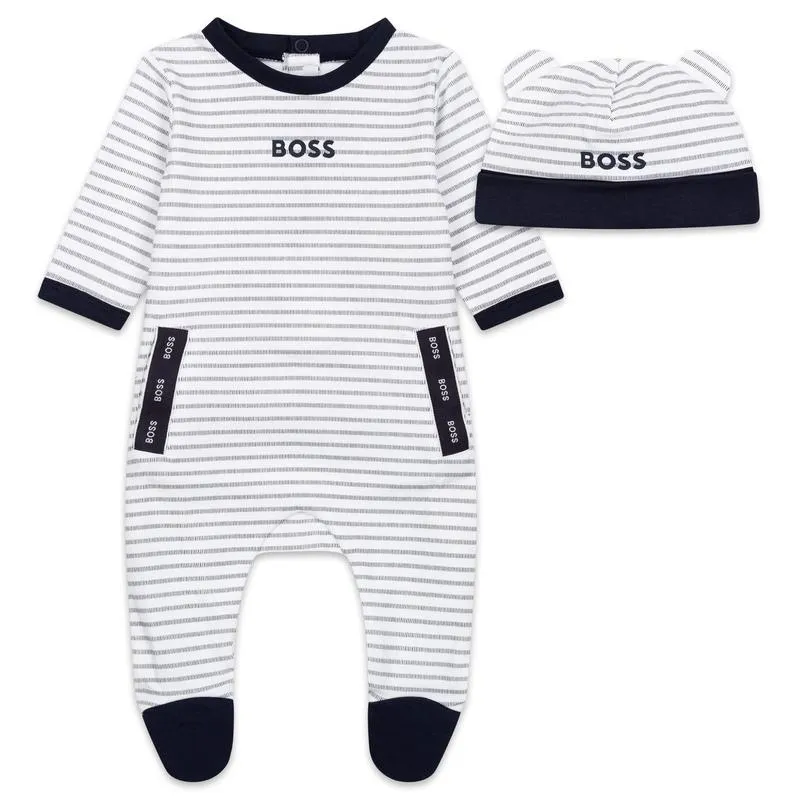 Ensemble Body Rayé pour Garçon   Bonnet à Enfiler