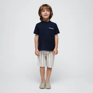 Ensemble Chemise et Short en Lin Rayé pour Garçons