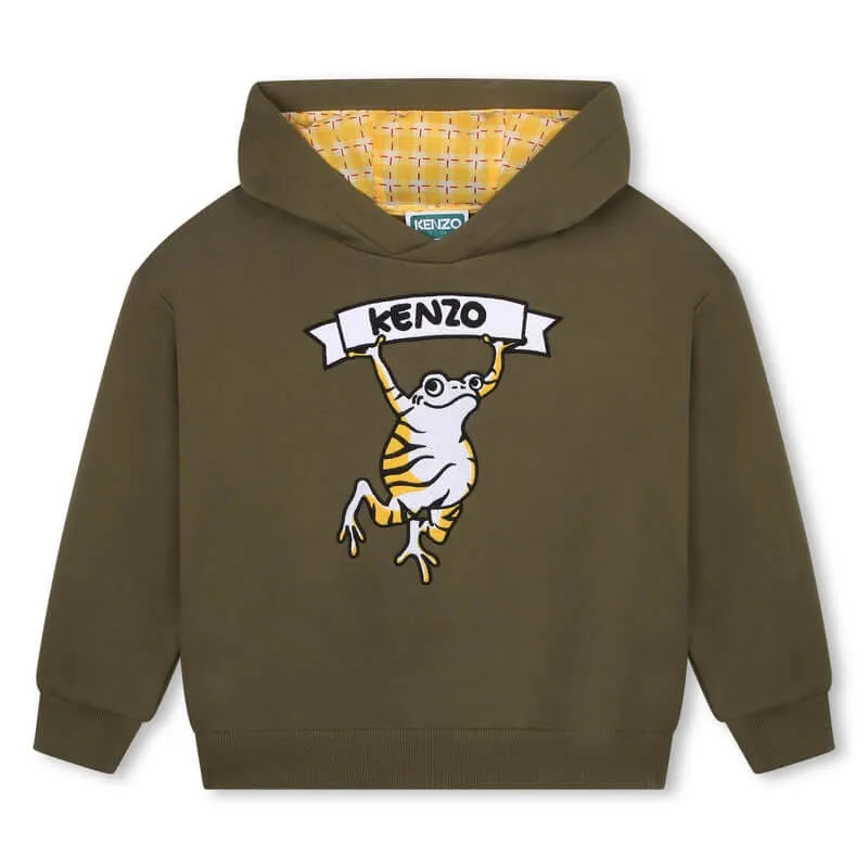 Pull à capuche 'TOKYO PARIS' kaki pour garçons