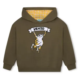 Pull à capuche 'TOKYO PARIS' kaki pour garçons