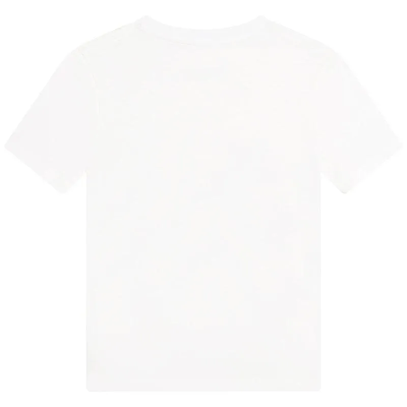 T-shirt à manches courtes avec logo 3D blanc pour garçons