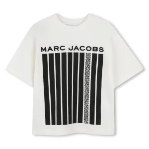 T-shirt Blanc à Code-barres pour Garçons