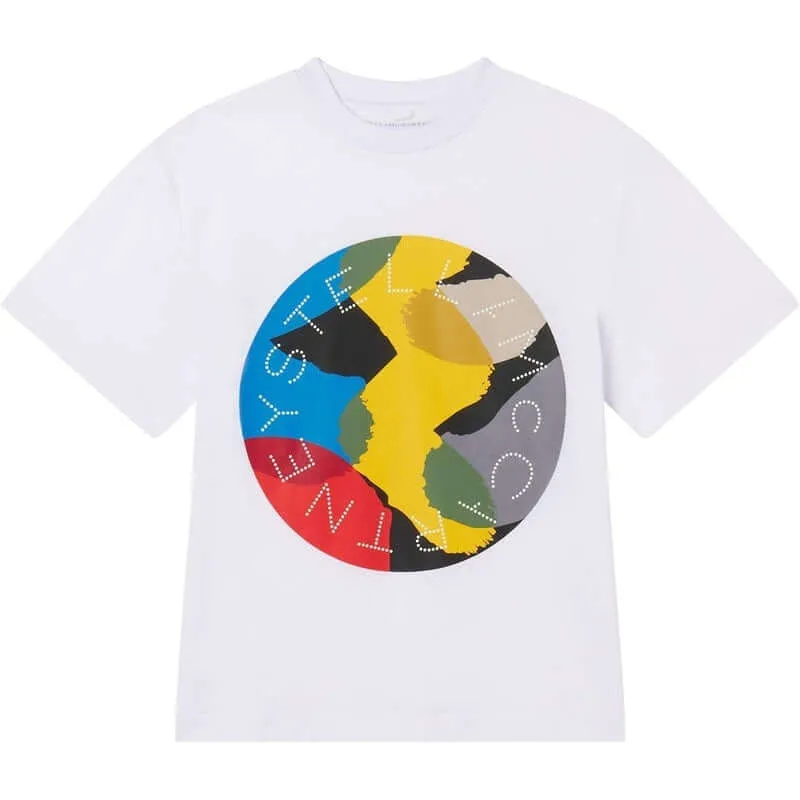 T-shirt en coton blanc camouflage pour garçons