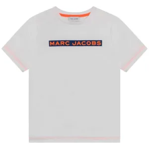 T-shirt en coton blanc avec logo pour garçons