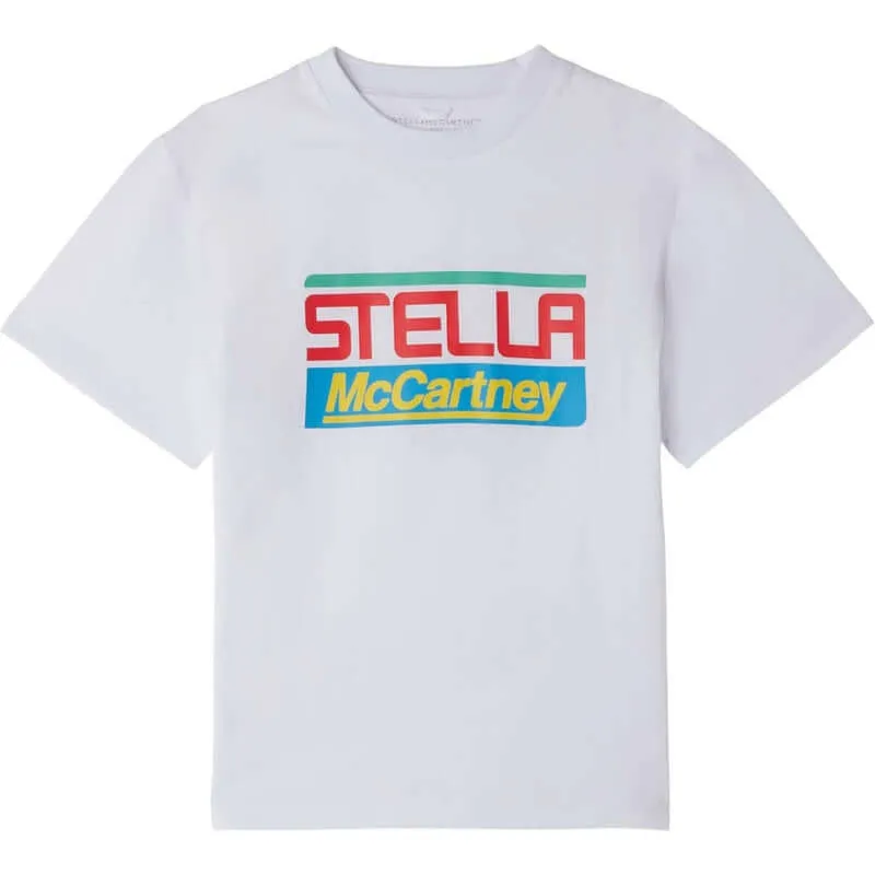 T-shirt en coton blanc avec logo pour garçons