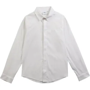 Chemise blanche en coton à manches longues pour garçons