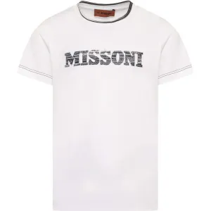 T-shirt pour garçons avec logo blanc déformé