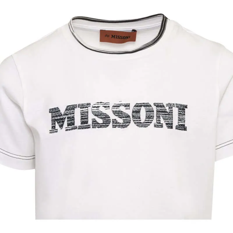 T-shirt pour garçons avec logo blanc déformé